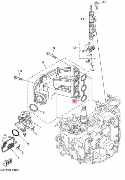 Imusarjan Tiiviste/Gasket Manifold 1 F30-F40 Yamaha - Yamaha muut - 32868 - 2