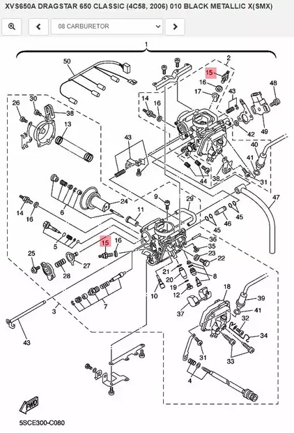 Kaasuttimen Lämmitin/Heater Assy 30W Yamaha Moto XVS650 TT-R110E XVS1100 - Yamaha muut - 40918 - 2