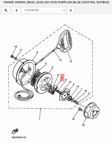 Käpälä Käynnistin/Pawl Drive Starter Yamaha Kelkka BR250 VK540 - Yamaha Moto - 21248 - 2