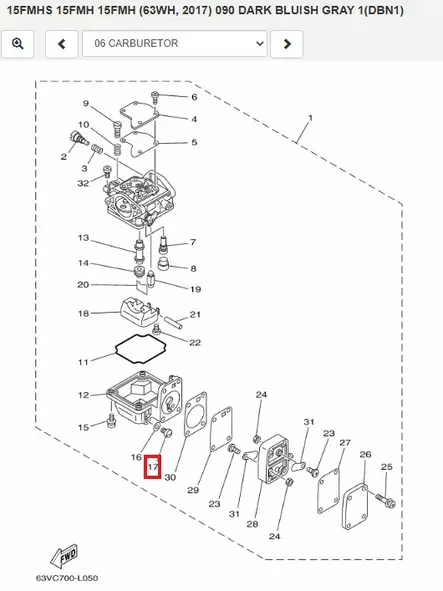 Kohokammion Tyhjennysproppu/Screw Drain Yamaha - Varaosat ja lisävarusteet - 50998 - 1