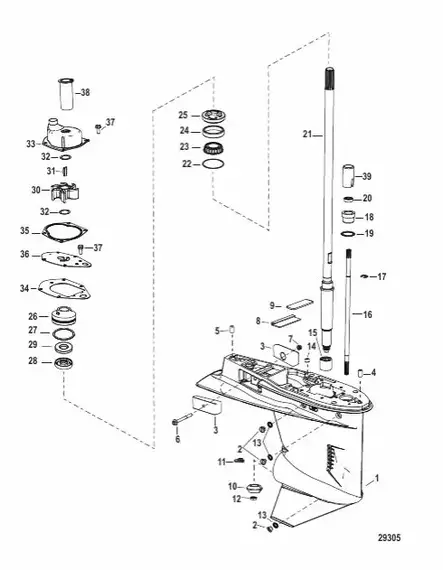 KORJATTU Vaihteisto Mercury GC 4CYL 4S LG 1.83:1 F40-F60 EFI - Mercury/Mercruiser osat - 50588 - 2