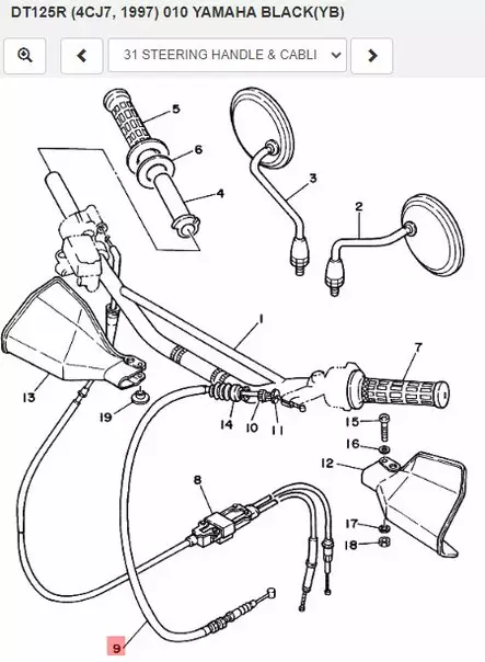 Kytkinvaijeri/Cable Clutch Yamaha Moto DT125R DT125X - Yamaha Moto - 18448 - 2
