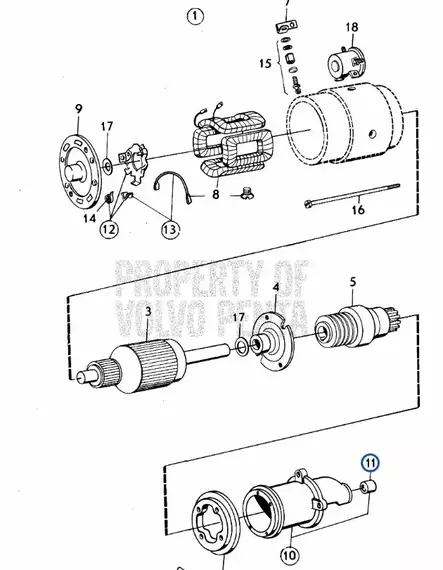 LAAKERI/Käynnistysmoottori/Starter Motor Volvo Penta - Sisäperämoottorin osat - 6588 - 1