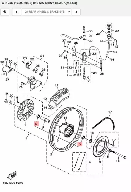 Laakeri Takapyörä/Bearing Rear Wheel Yamaha Moto XT125R - Yamaha Moto - 22108 - 2