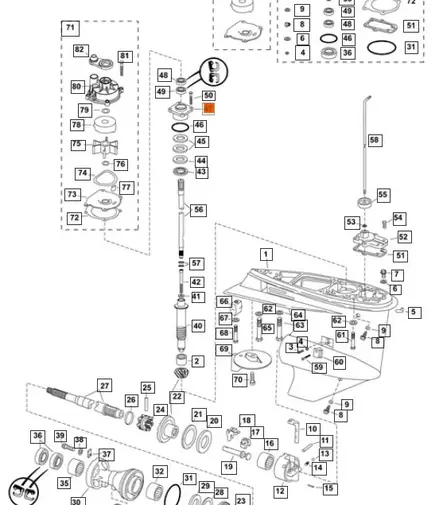Laakeripesä Pystyakseli/DS BRG HSG&SEAL AY Evinrude - Evinrude/Johnson osat perämoottoreille - 50378 - 1