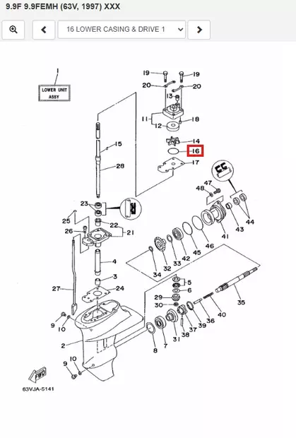 O-Rengas Vesipumppu/O-Ring Water Pump (55X) Yamaha 9.9F 15F - Yamaha varaosat - 52668 - 1