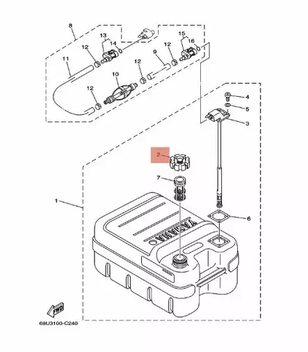 Polttoainesäiliön Korkki (Irtotankki) Yamaha Muovi - Yamaha muut - 6318 - 2