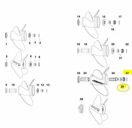 Potkurin Mutterisarja/Kiinnityssarja Evi - Evinrude/Johnson osat perämoottoreille - 43788 - 2