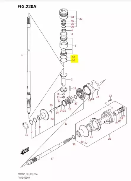 Shim Drive Shaft Suzuki (60x66x0.70) (T:0.70) DF200-DF300 - Suzuki osat perämoottorille - 42848 - 2