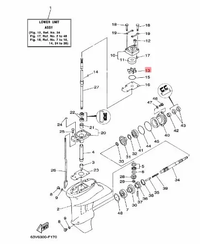 Siipipyörä Yamaha 9.9F 15F F15A F15C F20B - Yamaha siipipyörät - 5868 - 2