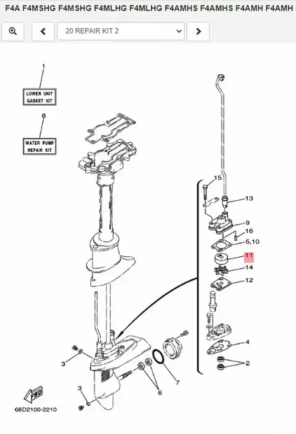 Siipipyörän Kuppi/Insert Cup Yamaha 4AC/AS/C 5C F4A - Yamaha muut - 20338 - 2