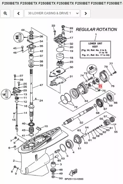 Stefa Potkuriakseli/Oil Seal Yamaha F200-F300 Z250 - Yamaha muut - 20438 - 2