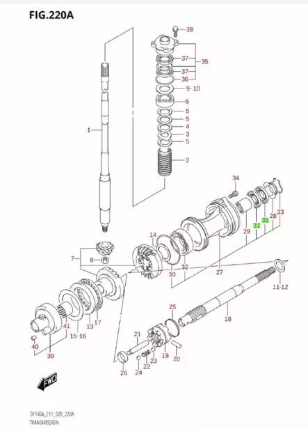 Stefa/Seal Oil Potkuriakseli (30x50x6) Suzuki DF90-DF140 - Suzuki osat perämoottorille - 42868 - 2