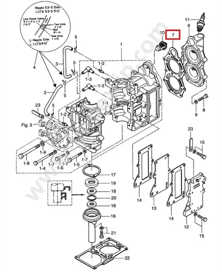 Sylinterikannen Tiiviste/Gasket Cylinder Head Tohatsu M6B M8B M9.8B - Tohatsu osat perämoottoreille - 51068 - 1