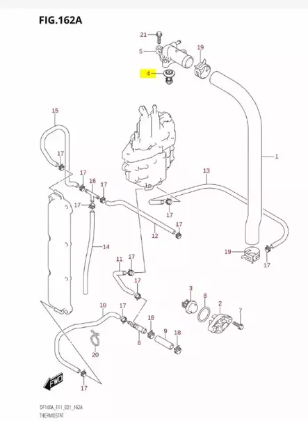 Termostaatti/Thermostat 71ºC Suzuki DF70 - Suzuki osat perämoottorille - 42408 - 2