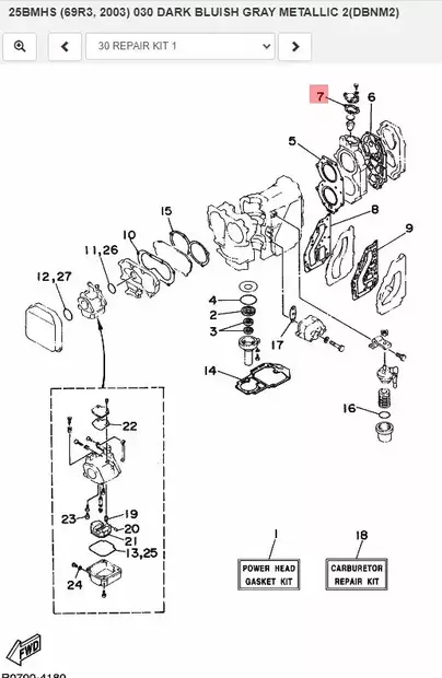 Termostaattikotelon Tiiviste/Gasket Cover Yamaha 25-30hv 2-T - Yamaha muut - 14638 - 2