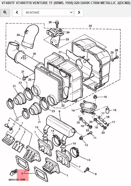 Tiiviste/Gasket Valve Seat Yamaha Kelkka VT480 VT500 VX800 - Yamaha Moto - 24968 - 2