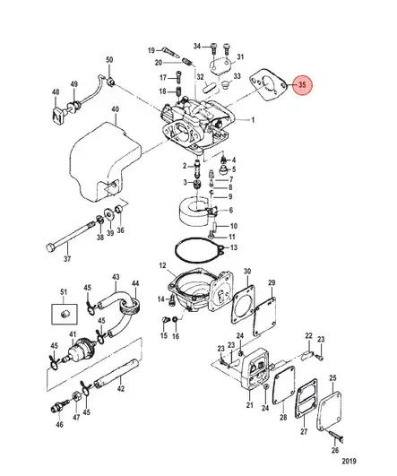 Tiiviste Kaasari/Gasket Mercury 4-9.8hv - Mercury/Mercruiser osat - 51108 - 1
