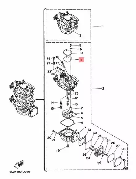 Tiiviste Kaasuttimeen/Gasket Yamaha 20D-30G 2-tahti - Yamaha muut - 40328 - 2