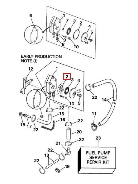 Tiiviste Polttoainepumppu/Gasket Cap To Pump Upper Evinrude/Johnson - Evinrude/Johnson osat perämoottoreille - 52548 - 1