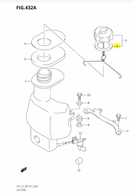 Tiiviste Tankinkorkki/Tank Cap Gasket Suzuki DT2-DT9 DF2.5-DF6 - Suzuki osat perämoottorille - 42858 - 2