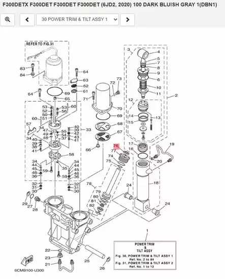 Tiiviste/Trim Seal Dust Trim Piston Yamaha F150D-XF425NSA - Yamaha muut - 43098 - 2