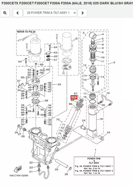 Tiiviste Trimmiin/Seal Trim Dust Yamaha F200C-F300C - Yamaha osat perämoottoreille - 51298 - 1