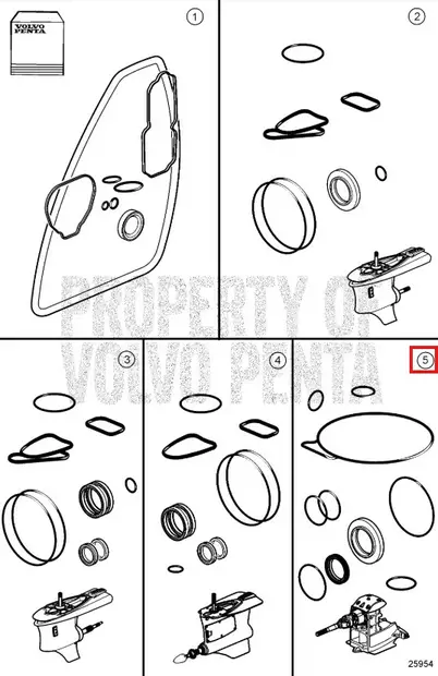 Tiivistesarja/Gasket Kit Volvo Penta SX-A DPS-A DPS-B Yläpää - Varaosat ja lisävarusteet - 52628 - 1