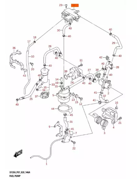 Vapor Kammio/Chamber Evaporation Suzuki DF9.9B-20A - Suzuki osat perämoottorille - 50438 - 1