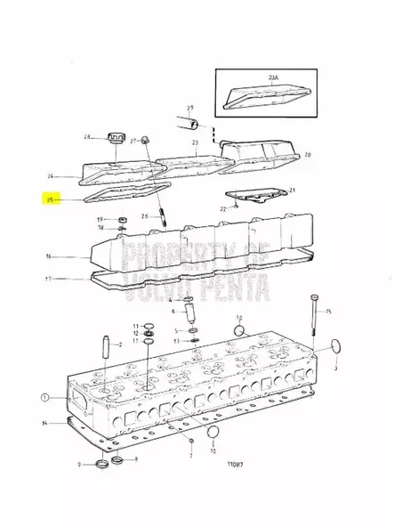 Venttiilikopan Tiiviste (Ylempi)/Gasket - Sisäperämoottorin osat - 6608 - 2