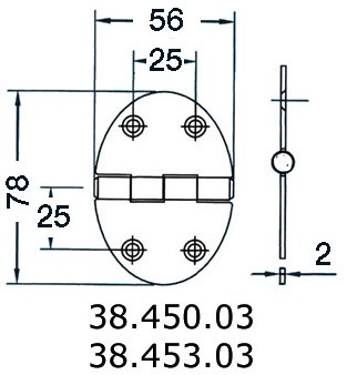 Sarana 56x78mm 2mm - Saranat veneisiin - D124718 - 1