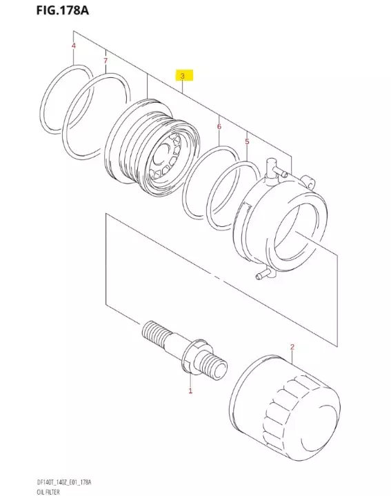 Öljynlauhdutin/Cooler Assy Oil Suzuki DF140 - Suzuki osat perämoottorille - 50359 - 1