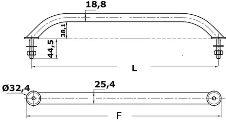 Käsikaide SS407 mm - Kaide- ja kuomuhelat - D124909 - 2