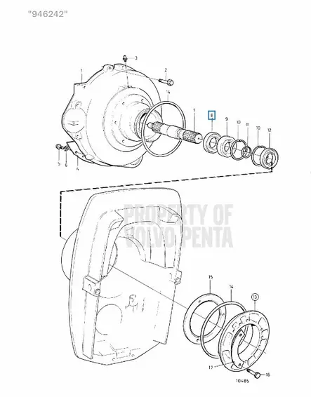 Tiivisterengas/Sealing Ring Volvo Penta (Connecting Components) - Sisäperämoottorin osat - 7319 - 2