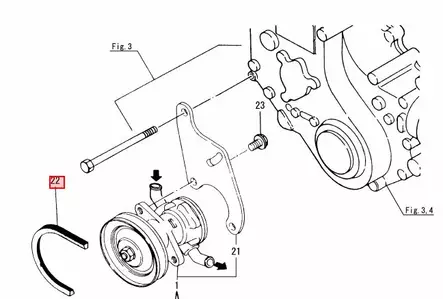 Yanmar Vesipumpun hihna 2GM20 2GMF 3GM30 3GM30F - Yanmar moottorin alkuperäisosat - 33909 - 2