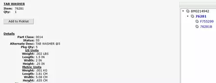 Lukituslevy Potkuriin/Tab Washer Mercury (76281) 18-75hv - Perämoottorin Perän osat - 39099 - 2