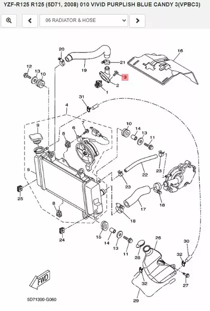 Pultti/Bolt Termostaatin Kanteen Yamaha Moto (Radiator & Hose) - Yamaha Moto - 29089 - 2