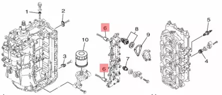 Anodi Yamaha Cylinder Crankcase F150A F225F F300B - Yamaha sinkkianodit - 30739 - 2