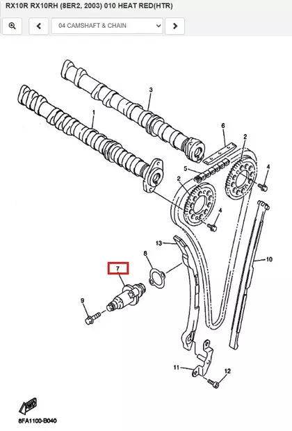 Hihnan Kiristäjä/Tensioner Assy, Cam Chain Yamaha Kelkka - Varaosat ja lisävarusteet - 50899 - 2