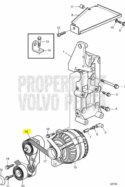 Hihnankiristin/V-Belt Tensioner Volvo Pe - Sisäperämoottorin osat - 42889 - 2