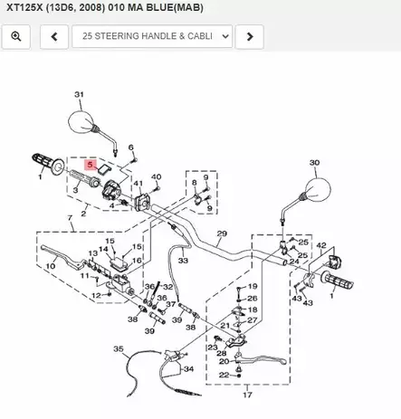 Kaasukahvan Suojakansi/Cover Cap Grip Yamaha DT50R DT50RSM XT125X - Yamaha Moto - 25669 - 2