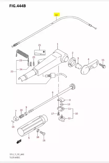 Kaasuvaijeri/Cable Throttle Suzuki DF9.9 DF15 (2005-->) - Suzuki osat perämoottorille - 42799 - 2