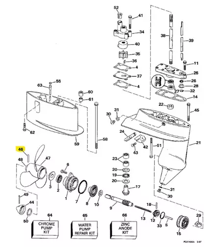 Katkotappi/Propeller Drive Pin OMC Johnson Evinrude 32x4,5mm - Evinrude/Johnson osat perämoottoreille - 50449 - 1