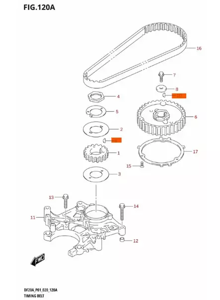 Kiila Vauhtipyörään/KEY 3MM Suzuki DF2.5-DF30 DT2.2-DT9.9 - Suzuki osat perämoottorille - 50439 - 1