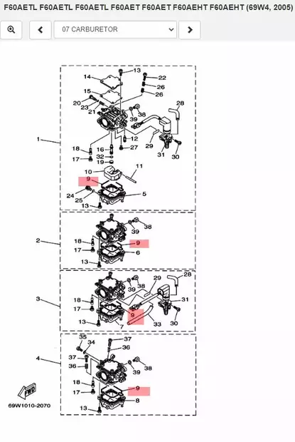 Kohokammion Tiiviste/Gasket Float Chamber Yamaha F60A - Yamaha muut - 33759 - 2