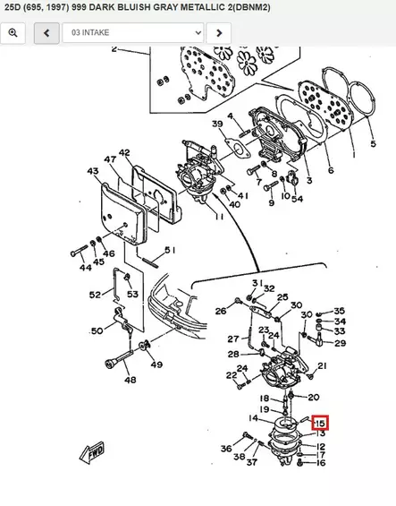 Kohon Tappi/Pin Float Yamaha 25D - Varaosat ja lisävarusteet - 52619 - 1