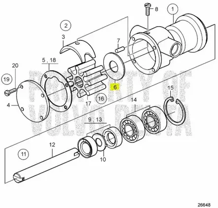 Kulutuslevy/Plate Vesipumppu Volvo Penta - Sisäperämoottorin osat - 13439 - 2