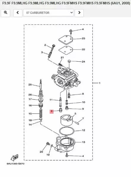 Kumi/Rubber Cap Carburetor Yamaha F4A-F9.9F - Yamaha muut - 24509 - 2