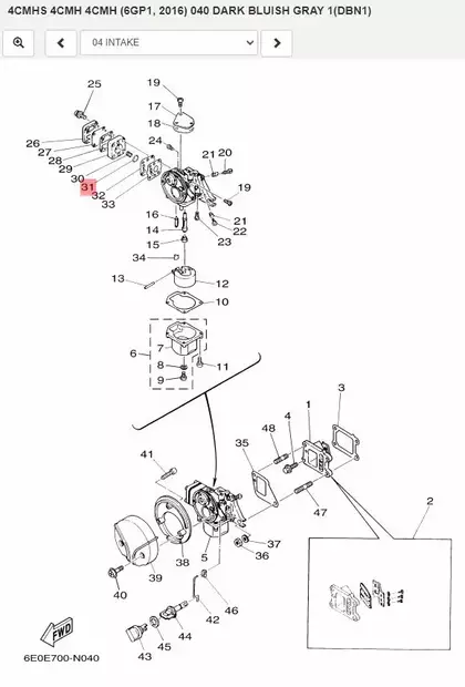 Levy/Plate Yamaha Fuel Pump Yamaha 4AC/AS/C 5C - Yamaha muut - 20309 - 2