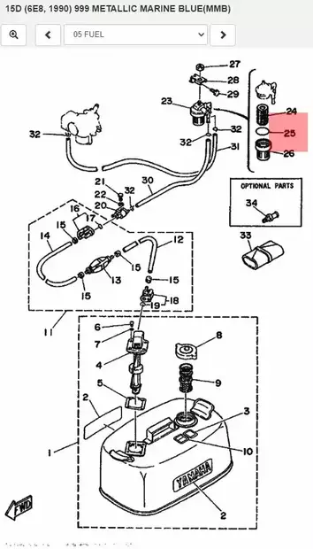 O-Rengas Polttoainesuodatin/O-Ring (655) Yamaha Vanhat Koneet - Yamaha muut - 7259 - 2
